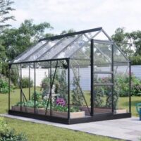 Växthus 5m² - Härdat glas - Svart - Fristående växthus