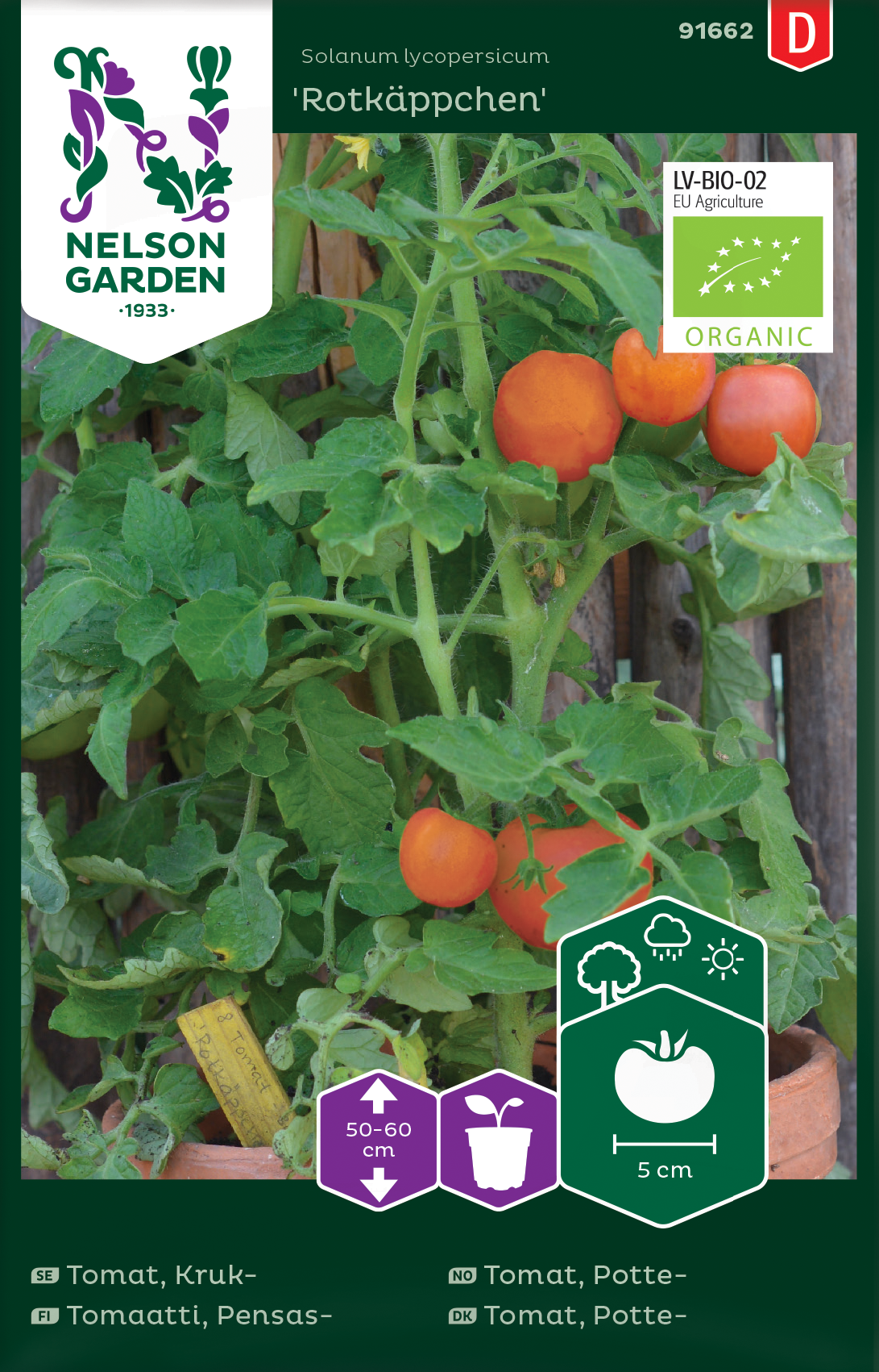 Kruktomat 'Rotkäppchen' Organic frö - Fröer