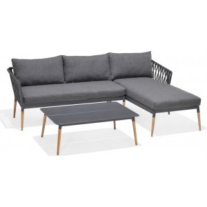 Lifestyle Garden utegrupp Ipanema divansoffa med bord - Grå Olefin
