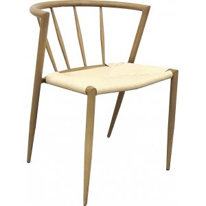Bella utestol i ek-utseende med beige repsits