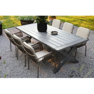 Oxford - Utemöbelgrupp 220 cm Grå/Beige