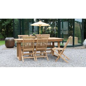 Saltö utematgrupp matbord 180x100 cm med 6 st Saltö matstolar - Teak