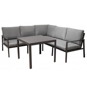 Easy living Melo loungegrupp i aluminium med Ljusgrå dynor