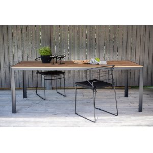 Chania matbord 205 x 90 cm - Svart/Natur