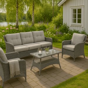 Svanö - Loungegrupp i 4 delar | Naturfärgad konstrotting