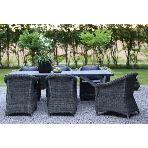 Oxford - Utemöbelgrupp 220 cm Grå/Vit