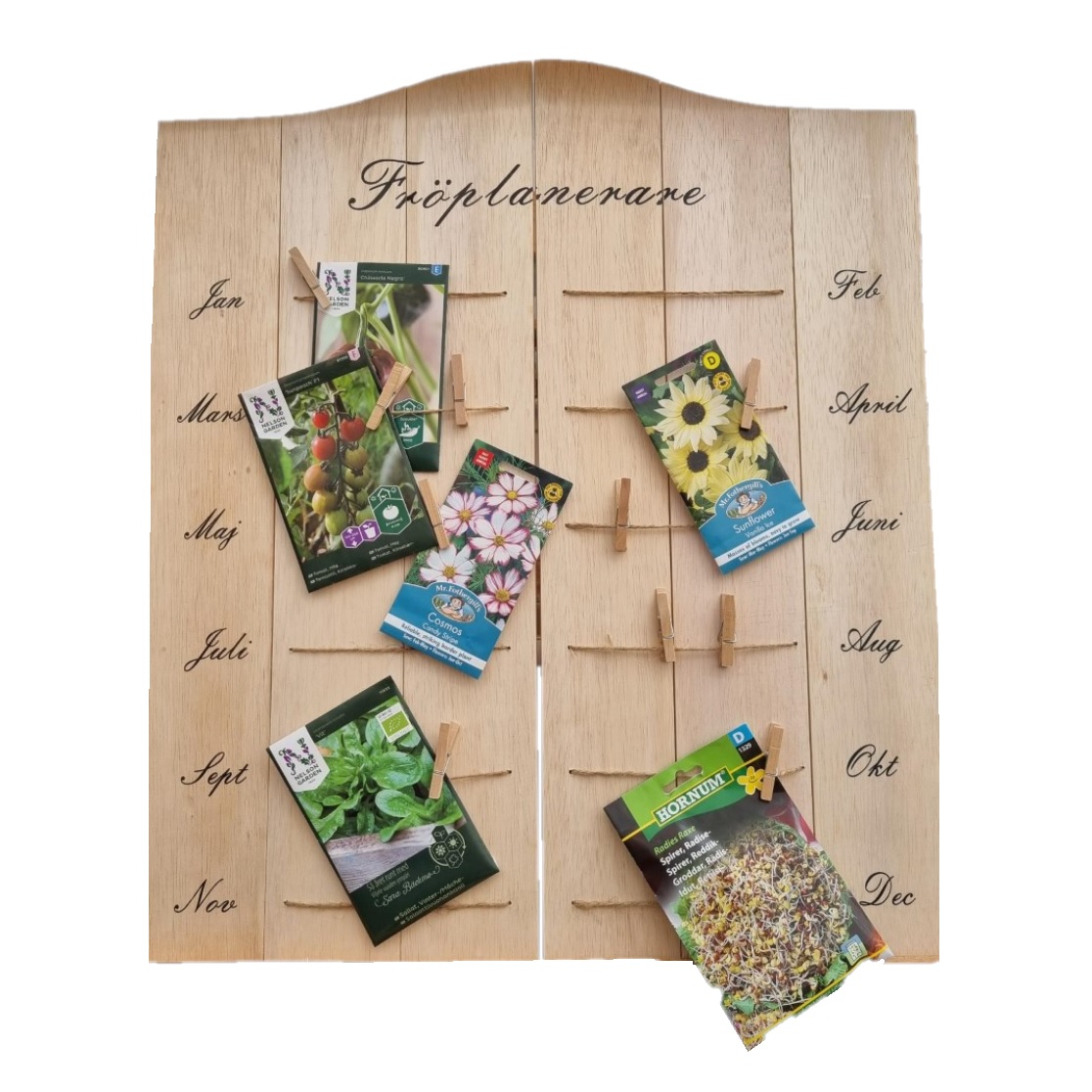 Trätavla 'Fröplanerare' 60x54cm - Fröer