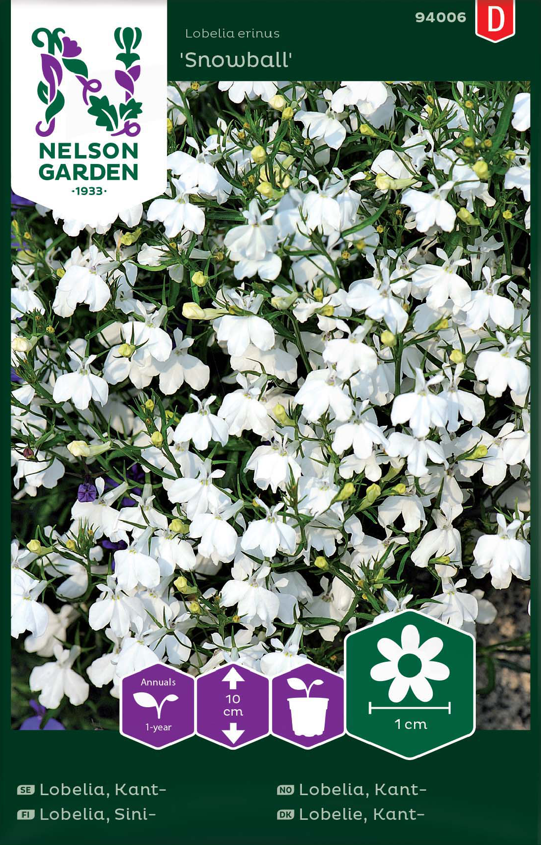 Kantlobelia 'Snowball' frö - Fröer