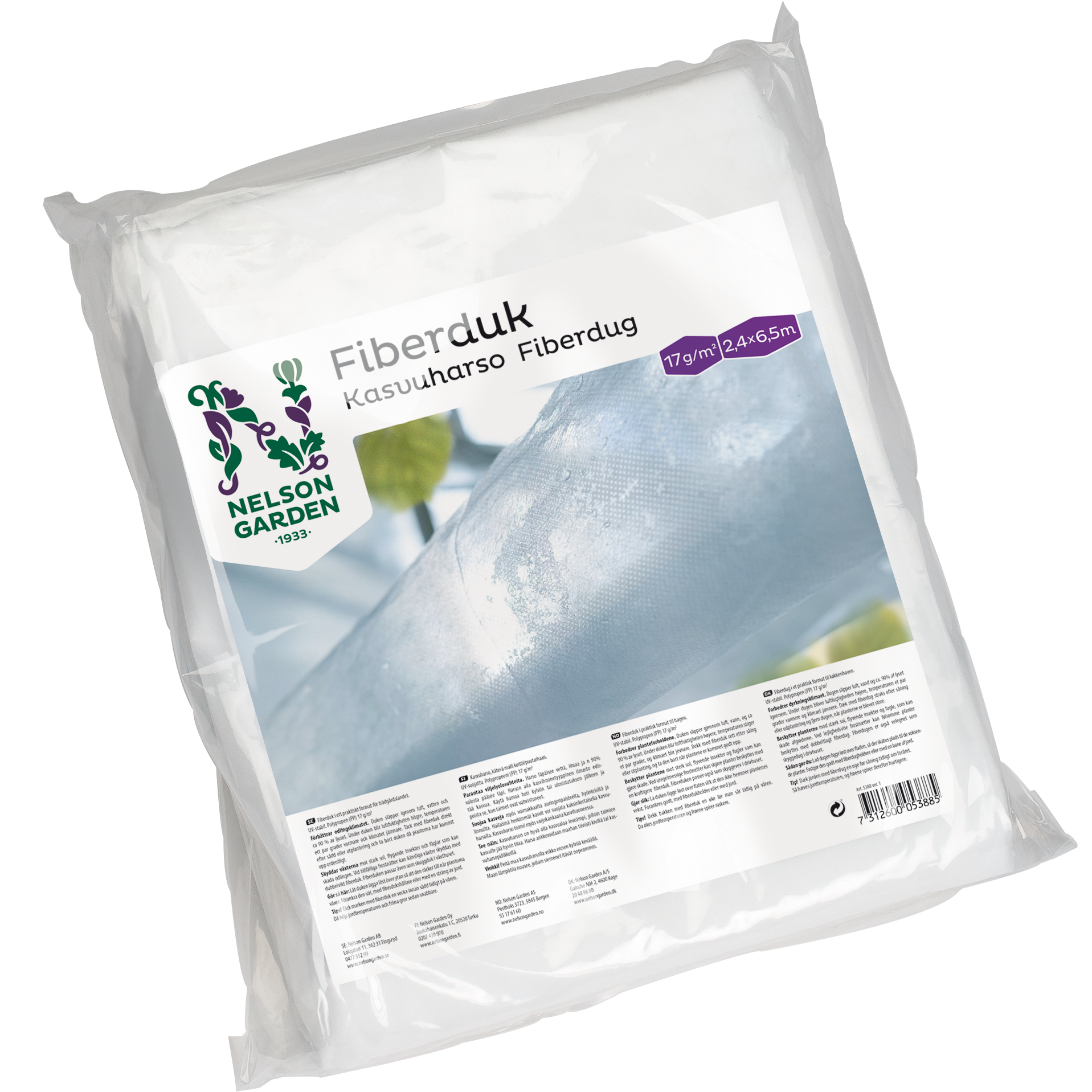 Fiberduk 17g/m² 2,4 x 6,5m - Fröer