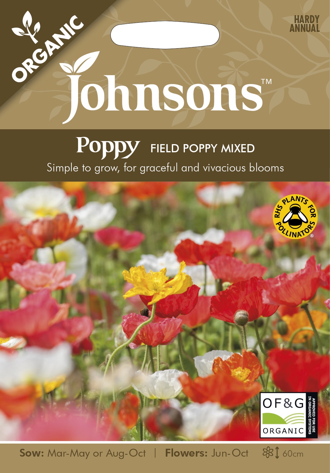 Kornvallmo 'Field poppy mixed' Organic - Fröer
