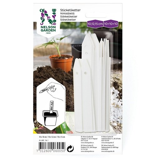 Sticketiketter Vit 3stl - 3 x 10st - Fröer