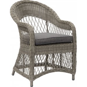 Marbella grå rottingfåtölj med dyna + Rengöringsspray för utemöbler