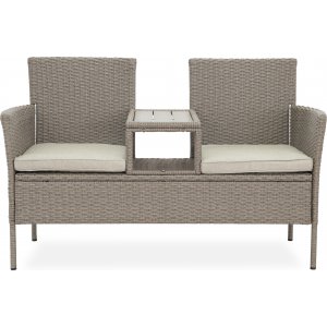 Duosoffa för två personer med sidobord + Rengöringsspray för utemöbler