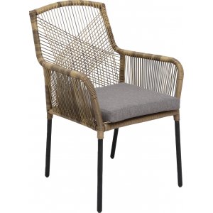 Ystad karmstol - tvinnad konstrotting/grå dyna + Rengöringsspray för utemöbler