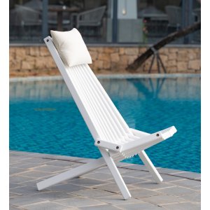 Calcutta solstol med nackkudde - Vit + Rengöringsspray för utemöbler