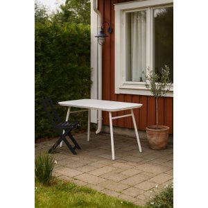 Holmsund bord rektangulärt 120x80 cm vit + Rengöringsspray för utemöbler