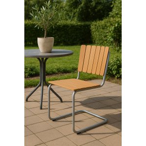 Utestol stapelbar - Teak / Galvaniserat stål - Möllan + Rengöringsspray för utemöbler