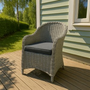 Trädgårdsstol - Mercury | konstrotting - Grå + Rengöringsspray för utemöbler