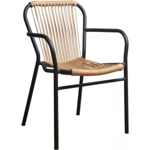 Motala - Karmstol i natur/svart + Textilimpregnering för utemöbler