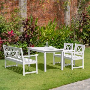 Trädgårdsbänk Vit -Bohus + Textilimpregnering för utemöbler