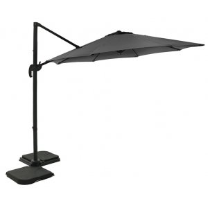 Hängparasoll - Corsica |  Ø350 cm | Mörkgrå + Textilimpregnering för utemöbler