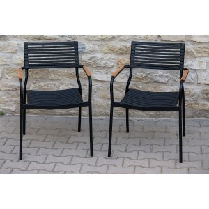 Trädgårdsstol - Pino | Svart/Brun + Textilimpregnering för utemöbler