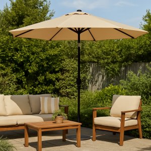 Parasoll - Fjällbacka | Ø200 cm | Beige + Textilimpregnering för utemöbler