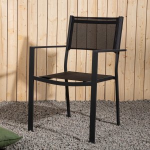 Chania stapelbar utematstol - Svart + Textilimpregnering för utemöbler