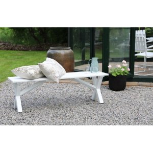 Scottsdale bänk 140 cm - Vit + Rengöringsspray för utemöbler
