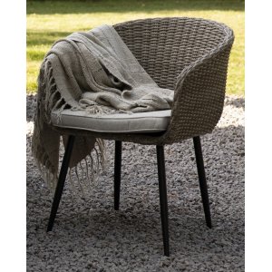 Trädgårdsstol - Aster | naturfärgad konstrotting + Rengöringsspray för utemöbler